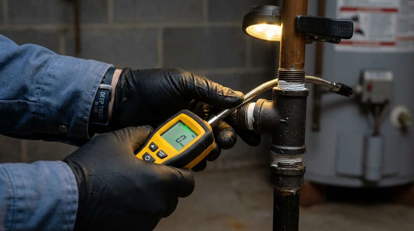 Gas leak detection with electronic sniffer by Johns Plumbing LLC in Beltsville