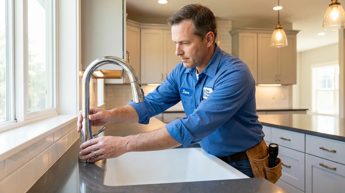 Kitchen faucet installation by Johns Plumbing LLC in Beltsville